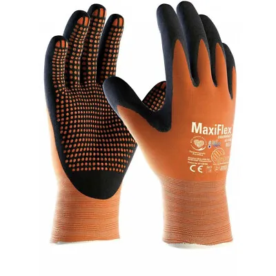 3 Pairs ATG MaxiFlex Endurance Gloves Nitrile Foam Work Gloves MicroDot Palm • £19.99