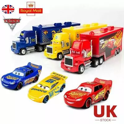 Lightning McQueen Pixar Cars 3 NO.51/NO.95 Dinoco Truck Kids Xmas Toys Car Model • £7.29