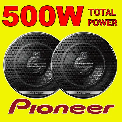 PIONEER 500W TOTAL 3-WAY 5.25 INCH 13cm CAR VAN DOOR/SHELF COAXIAL SPEAKERS PAIR • £29.49