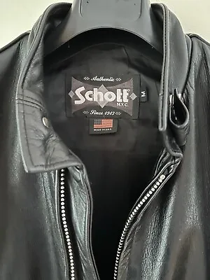 Men's Schott NYC Casual Racer Leather Jacket (654) Medium • $450