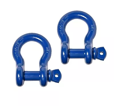 2x 7/8  Bow Shackle D-Ring 6.5 Ton BLUE W 1  Clevis Screw Pin 14000 Lbs Hummer • $31.92