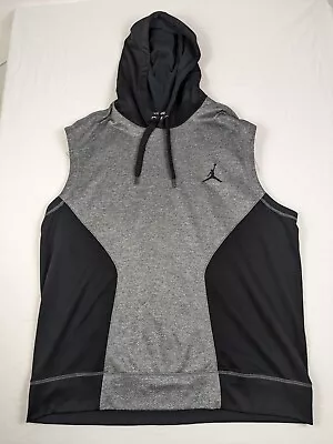 Nike Jordan Hoodie Mens Xxl 2xl Black Sleeveless Jumpman Dri-Fit Zipper Pocket • $39.99