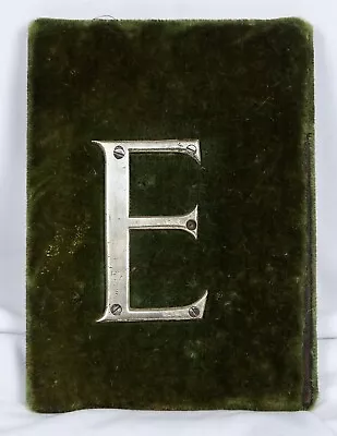 Vintage Movie Theater Row Letter “E” On Olive Velvet/Mohair Silver Metal • $25