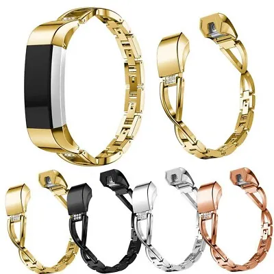 $20.18 • Buy For Fitbit Charge 2 Bands Bling Stainless Steel Metal Replacement Strap 18 Mm