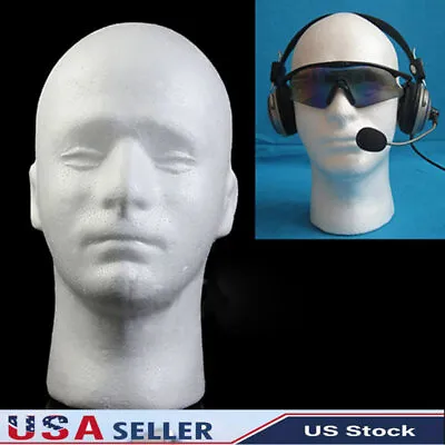 $10.39 • Buy Male Polystyrene Styrofoam Mannequin Head Model Hat Glasses Wig Manikin Display