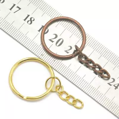 12 Key Chain Keyring Split Rings With 4 Link Key Ring Alloy Blanks 2 • £4.07