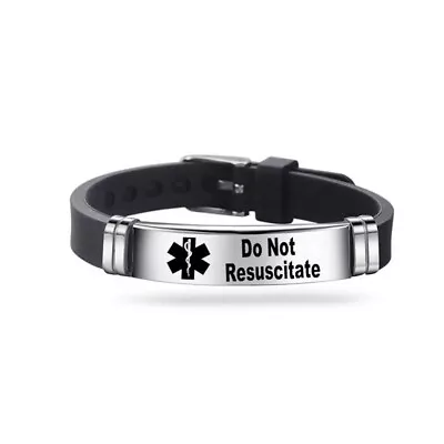 Do Not Resuscitate Medical Alert Adjustable Bracelet Stainless Steel DNR UK • £4.99