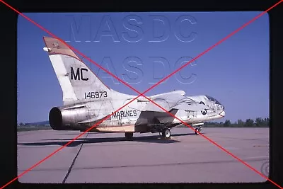 U27 - 35mm Kodachrome Aircraft Slide - F-8K Crusader 146973 MC16 VMF-351 In 1972 • $8.99
