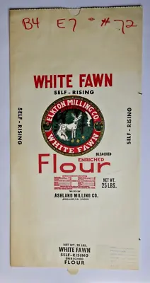 X LARGE Vintage Paper Sack Bag - WHITE FAWN FLOUR ASHLAND MILLING CO VA 1996 • $20
