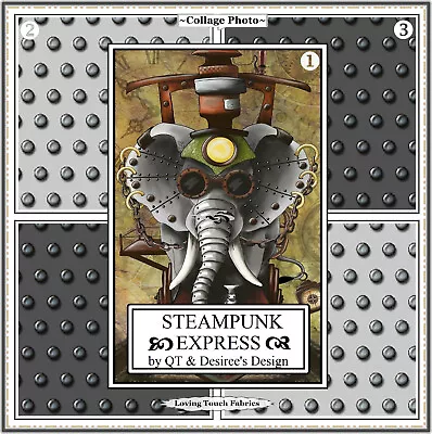 Steampunk Express Elephant Train Qt Desiree 290 Priced By Panel & 1/2 Yd • $7.49