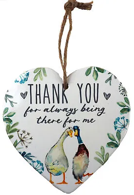 £7.99 • Buy Duck Heart Quote Ceramic Plaque - Thank You For Being There For Me