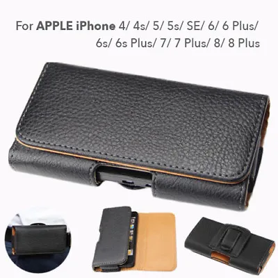 $9.99 • Buy IPhone 8 7 Plus 6s 6 SE 5 5s 4s For Apple PU Leather Case Cover Pouch Belt Clip