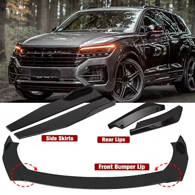 For VW Tiguan Touareg 09-2023 Front Bumper Lip Spoiler Kit Splitter Side Skirts • $56.99