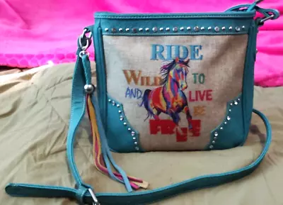 New!!  Montana West Shoulder Strap Cowgirl Purse: Ride Wild To Live And Be Free • $29.99