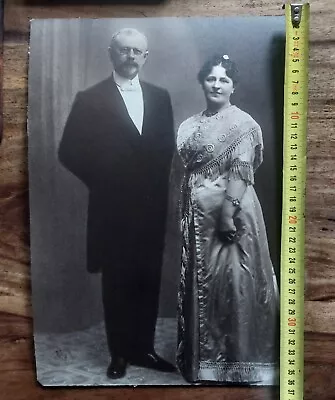 Victorian Large Photograph On Board Of Well Dressed Lady And Gentleman • £10