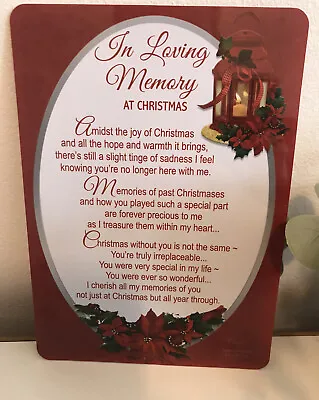 Grave Card IN LOVING MEMORY OF A DEAR LOVED ONE Verse Memorial CHRISTMAS Poem💔 • £2.49