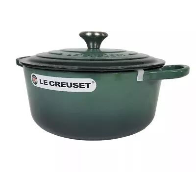 Le Creuset Signature Cast Iron 5 1/4 Qt Round Dutch Oven Artichaut Green New • $299