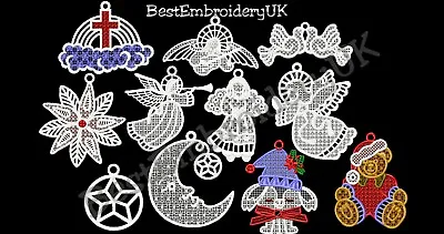 Machine Embroidery Designs - 101 Fsl Christmas Embroidery - Pes Dst Jef Formats • £8.99