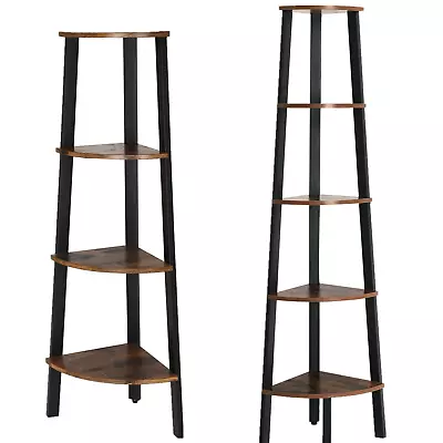 £49.99 • Buy 4/5Tier Ladder Corner Bookcase Shelving Rack Displa Organiser Storage Unit Retro