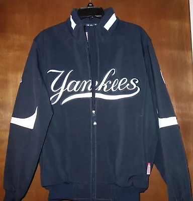 New York Yankees Majestic MLB Bomber Style Navy Therma Base Jacket Coat Medium • $129.99