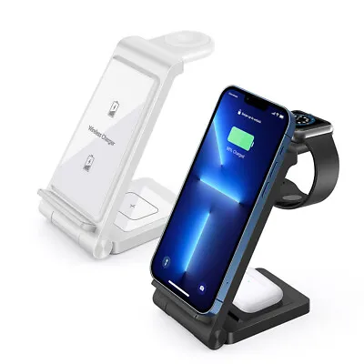 £20.39 • Buy 3IN1 Wireless Charger Dock Stand For Apple Watch Air Pods IPhone 14/13/12/11/XS