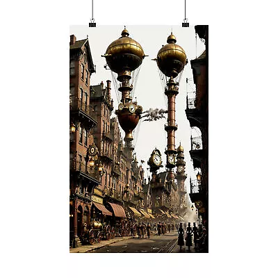 Matte Vertical Posters Steampunk Time Traveler:Vintage Adventure -Free Shipping • $23.30