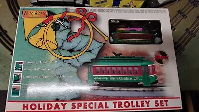 MTH-Rail-King Holiday Trolley Set 30-4028-0 • $129