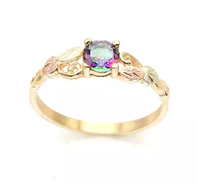 10K Black Hills Gold Ring With Mystic Topaz Size 4 - 10 • $220