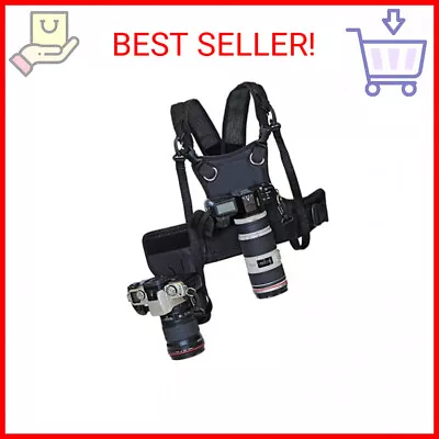 Nicama Dual Multi Camera Carrier Chest Harness Vest With Mounting Hubs Side Hol • $48.49