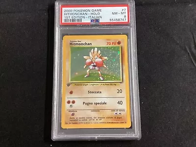 Pokémon Base Set 1st Edition HITMONCHAN Italian Holo PSA 8 (8747) SAM • $2.25