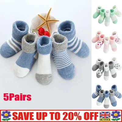 £6.62 • Buy 5 Pairs Baby Boys Girls Toddler Cosy Warm Bed Socks Gripper Slipper 0-3Years SA