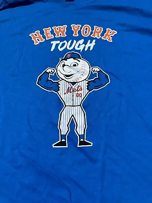 New -VTg  New York Mets Adult Tough Shirt XL Mr. Met MLB NY Mascot Blue Gildan • $16.81