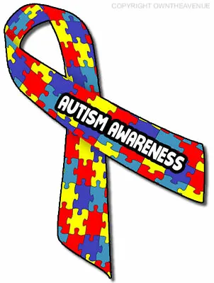 Autism Awareness Puzzle Ribbon Auto Window Bumper Sticker Decal 5  Inches Long • $4.99