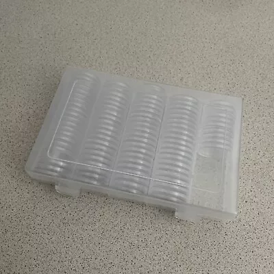 Acrylic Coin Collection Capsules Coin Holder Case (90 Capsules) Clear - 30mm • £0.99