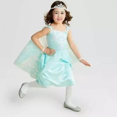 Girls Hyde And Eek SNOW FAIRY Halloween Costume Dress Sz S 4/6 Elsa Crown  NWT • $11.99