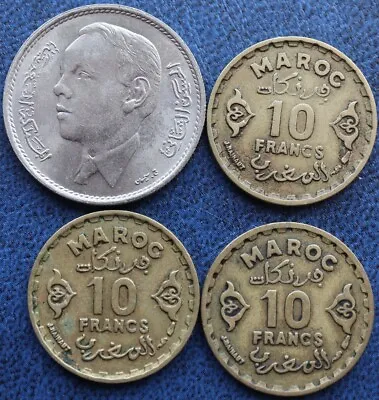 Lot Of 1 Dirham 1968 (1388) & 3 X 10 Francs 1952 (1371)  Coins -  #S01  • $8.99