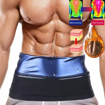 Men Heat Trapping Waist Trainer Sweat Body Shaper Abdominal Shapewear Sauna Belt • $10.79