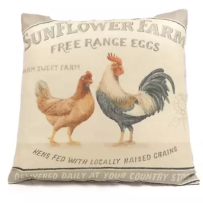 Vintage Chicken Cushion Cover Decorative Animal Country Farmhouse Style Gift 18  • £9.99