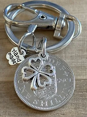 65th Birthday Polished 1959 Lucky Shilling & Four Leaf Clover Gift For Him Her • £9.99
