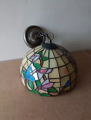 Large Glass Tiffany Style Stained Glass Pendant Light Shade With Fittings - 11  • £40