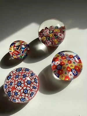 Milliefiori Paperweights Bundle Of 4 VGC Various Sizes And Designs • £19.99