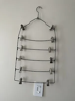 Vintage Metal 6 Tier Skirt Pants Clip Hangers Heavy Duty Foldable 12 Clips 6 Row • $28