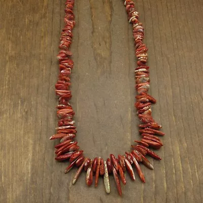 Vintage Red Spiny Oyster Slab Necklace • $450