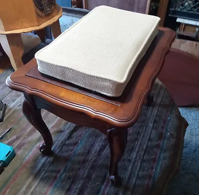 Mid Century Cherry Hammary Footstool / Stool With Cushion  (FS55) • $179.10