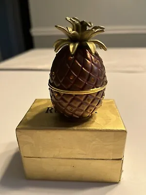 NIB - Rucinni Swarovski Crystal Trinket Enamel Metal Pineapple Trinket Box • $29.99
