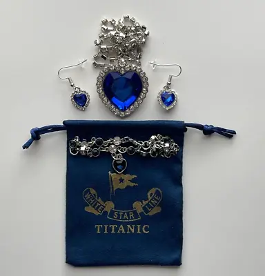 Titanic Necklace Set - Titanic Necklace Earrings Bracelet & Pouch - Jewelry • $24.99