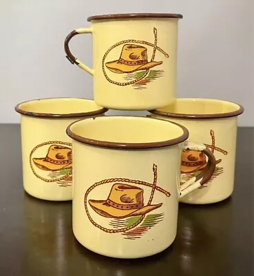Vintage Monterrey Western Ware Enamelware Cups - Set Of Four (C3) • $83