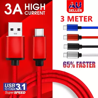 USB-C 3.1 Type C Data Cable Fast Charge For Samsung S23 S22 S21 S20 Ultra S10 S9 • $6.65