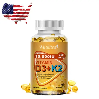 $11.99 • Buy Vitamin K2 D3 Vitamin Supplement 10000IU, Boost Immunity & Heart Health 60 Pills