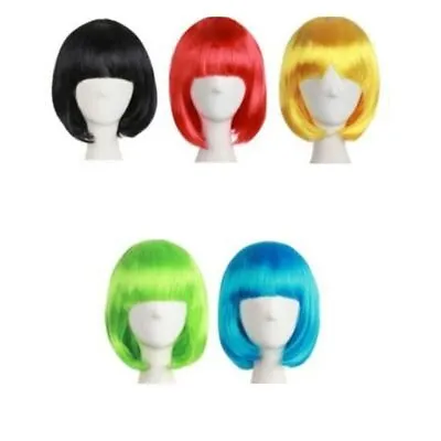 Multiple Color Cosplay Short Fashion Short Straight Hair Bob Wig Synthetic Hair • £4.86